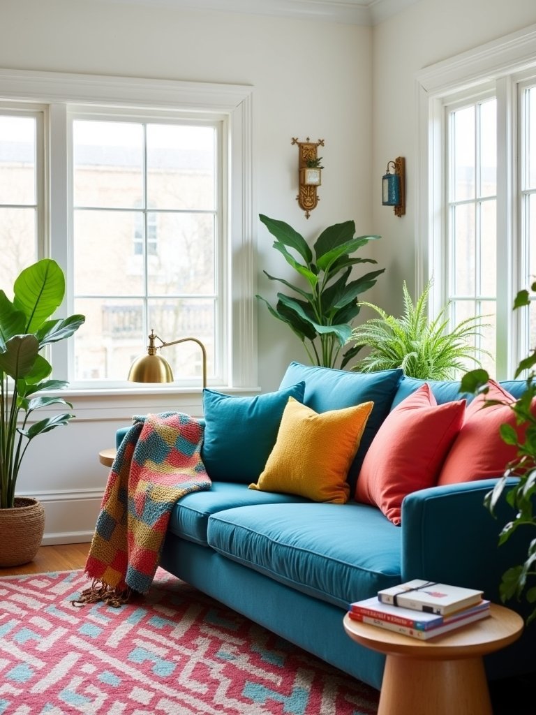vibrant accessories enhance living space