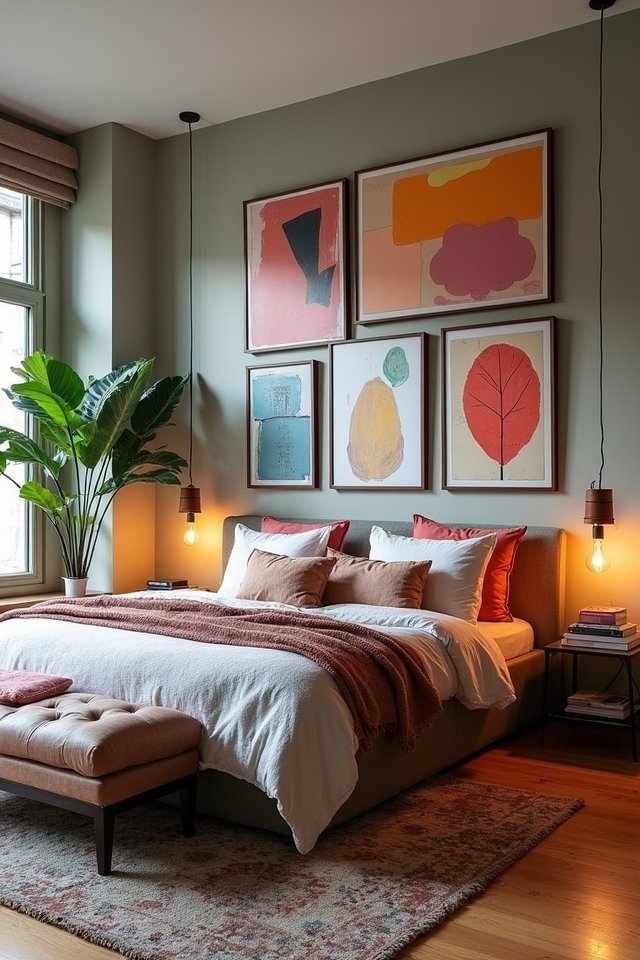 vibrant art statement wall