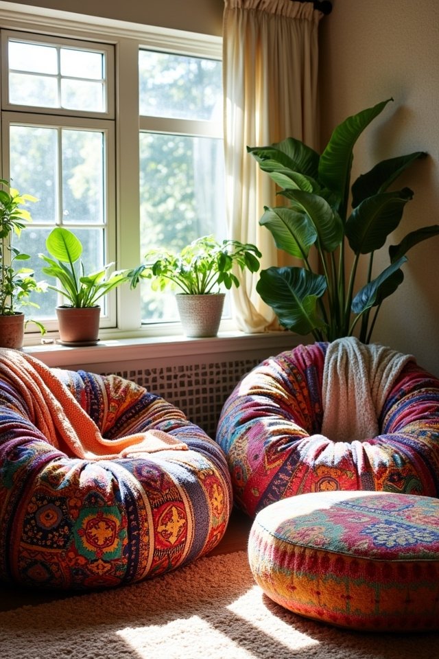 vibrant artistic bean bag covers