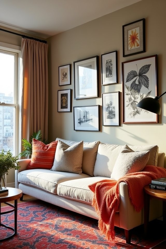 vibrant artistic gallery wall