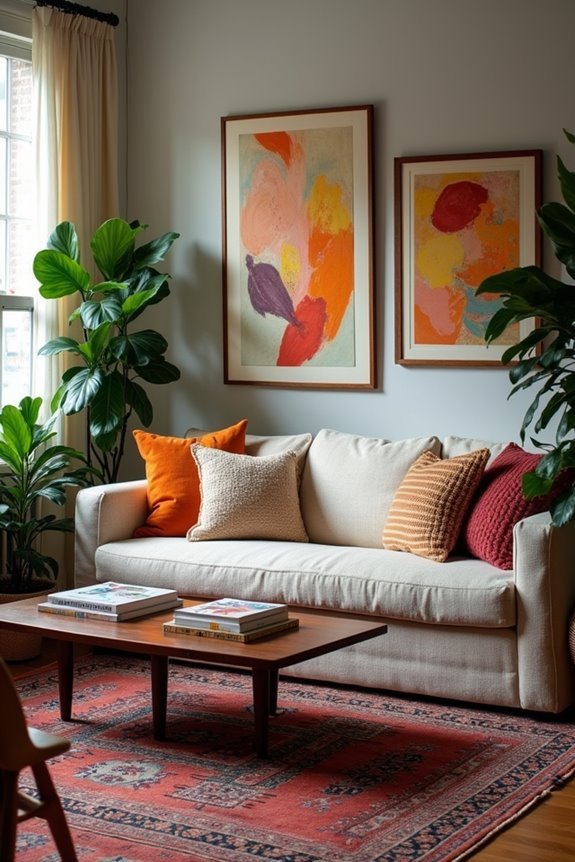 vibrant artwork and decor