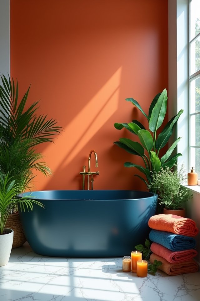 vibrant bathroom design accents
