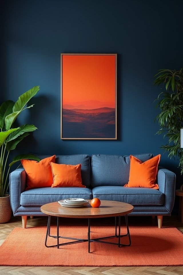 vibrant blue and orange