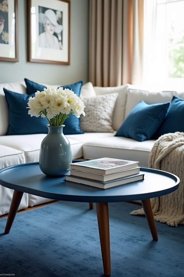 vibrant blue coffee tables