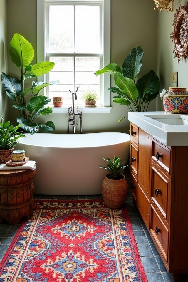 vibrant bohemian bathroom decor