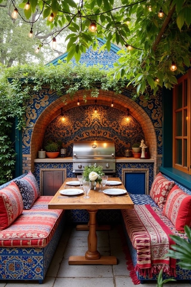 vibrant bohemian kitchen tiles
