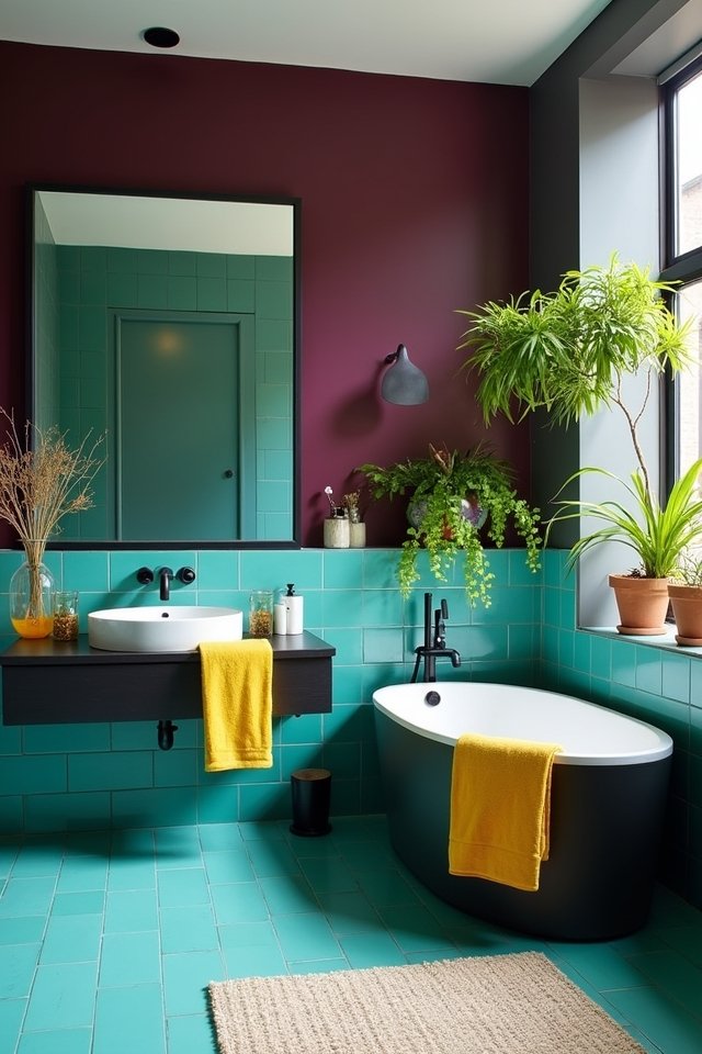 vibrant bold bathroom colors