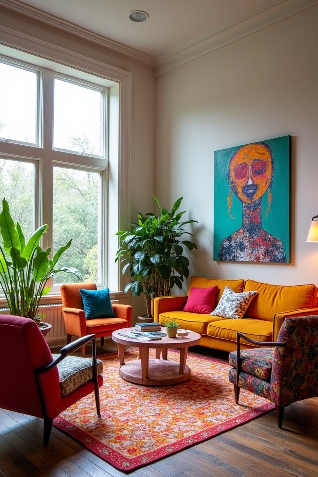 vibrant bold eclectic living