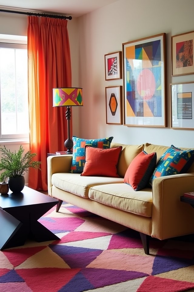 vibrant bold geometric decor