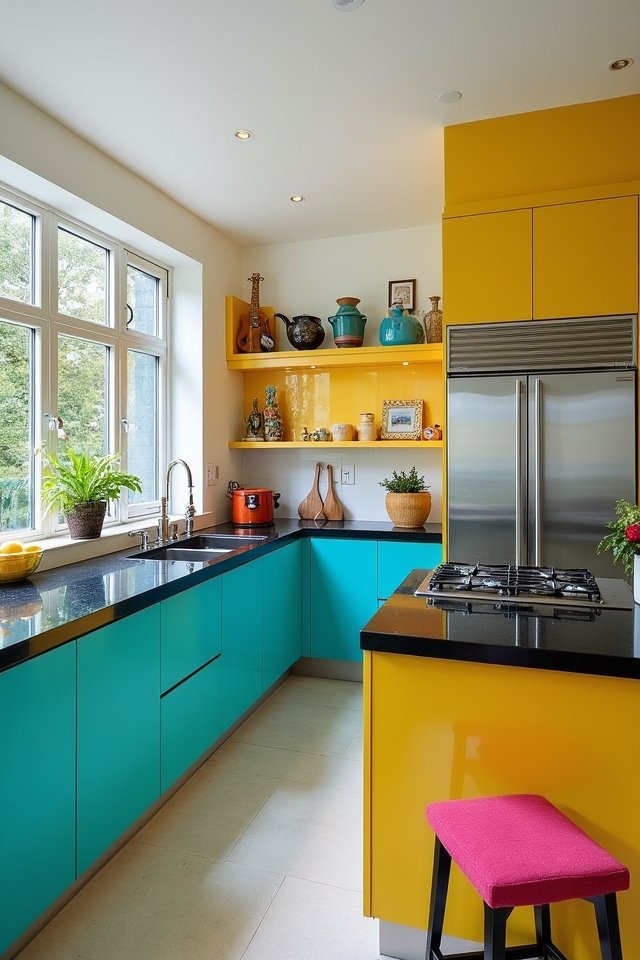 vibrant bold kitchen colors
