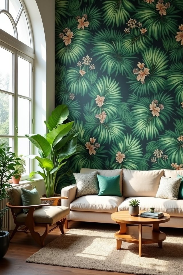 vibrant botanical wallpaper designs
