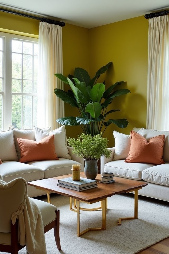 vibrant chartreuse wall accents