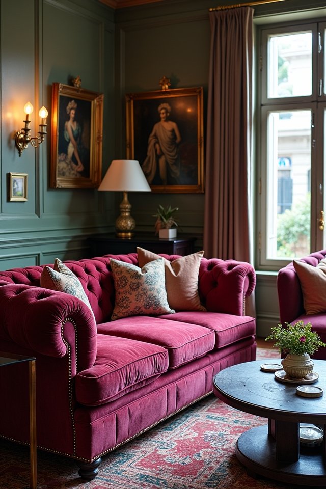 vibrant chesterfield sofa statement