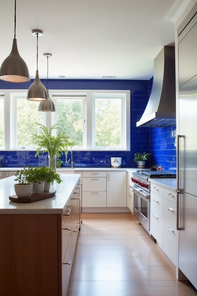 vibrant cobalt blue tiles