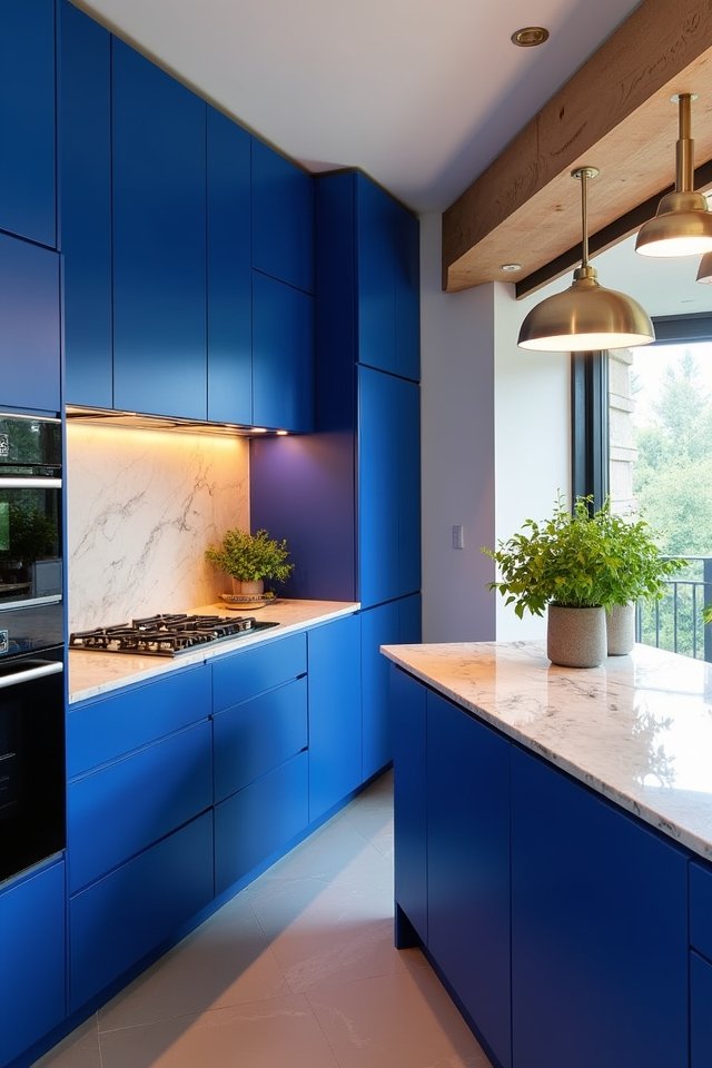 vibrant cobalt kitchen transformation