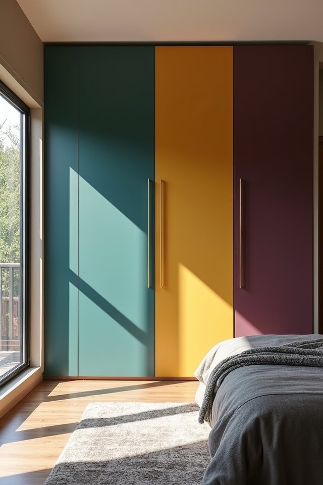 vibrant color block wardrobes
