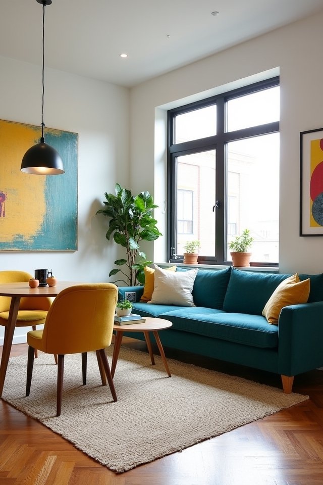 vibrant color defines spaces