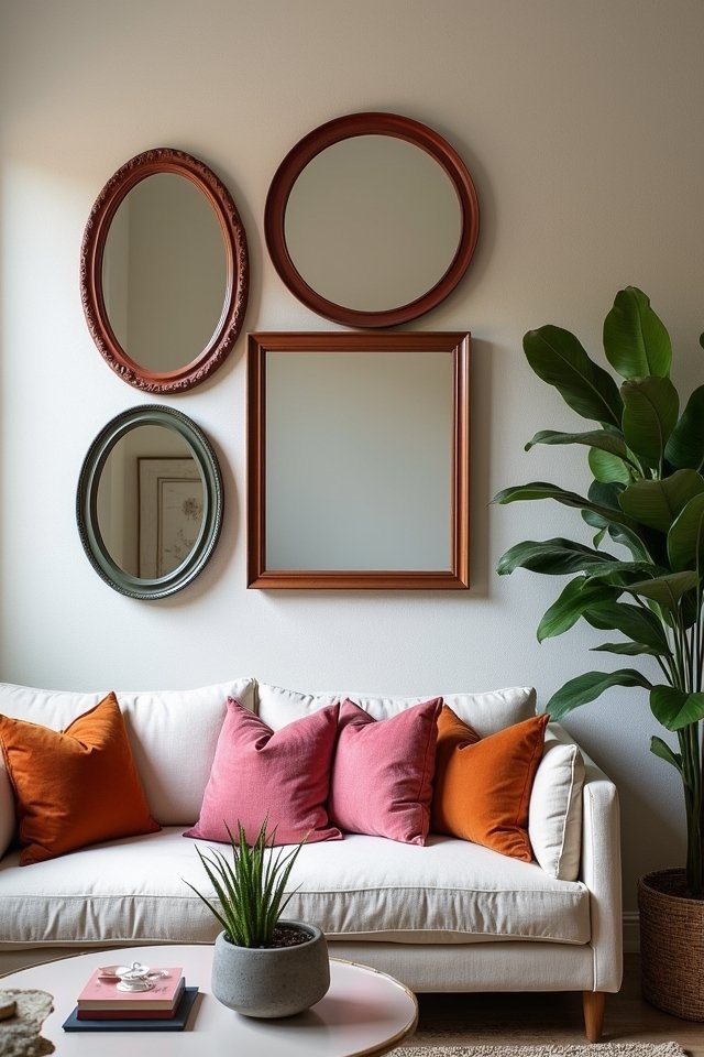 vibrant colored frame mirrors