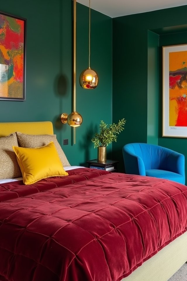 vibrant colorful bedroom makeover