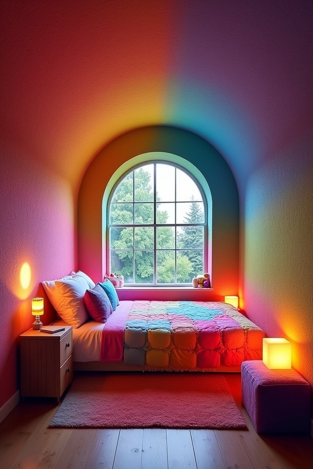 vibrant colorful bedroom retreat