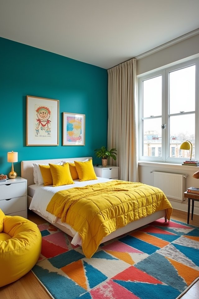vibrant colorful bedroom transformation