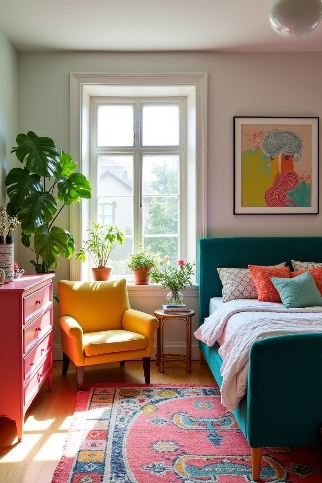 vibrant colorful furniture transformation