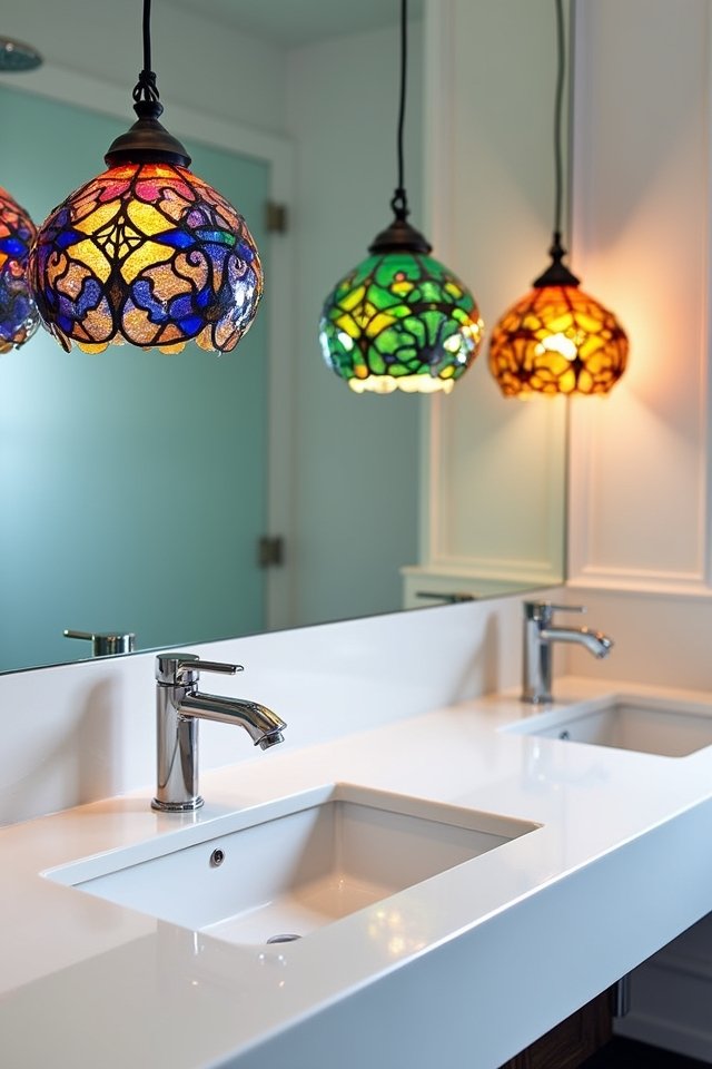vibrant colorful glass shades