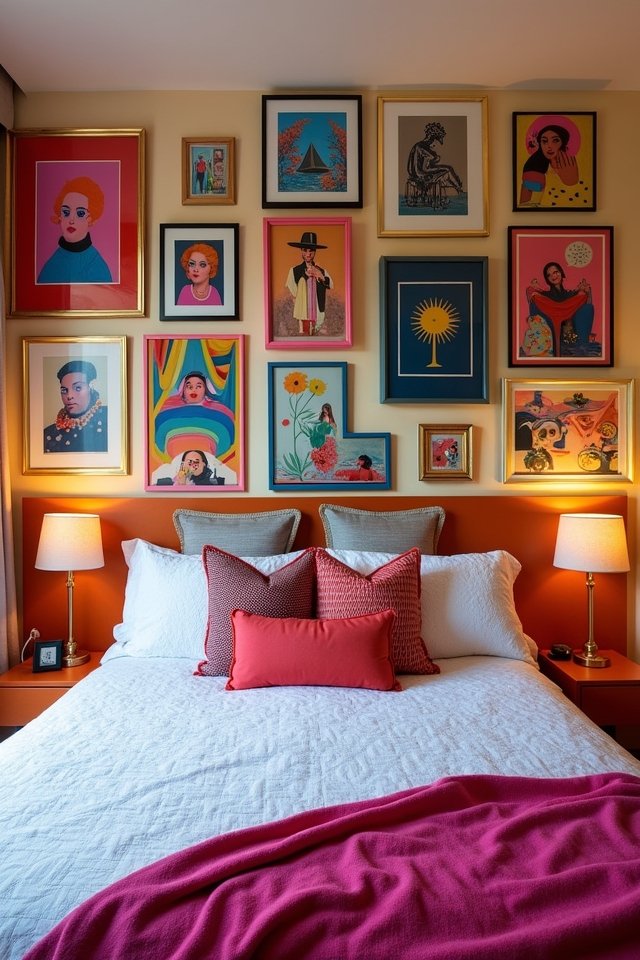 vibrant colorful photo wall