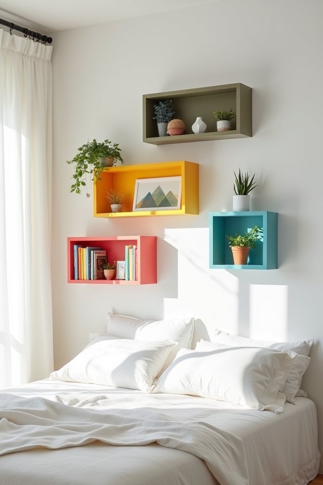 vibrant colorful shelving ideas