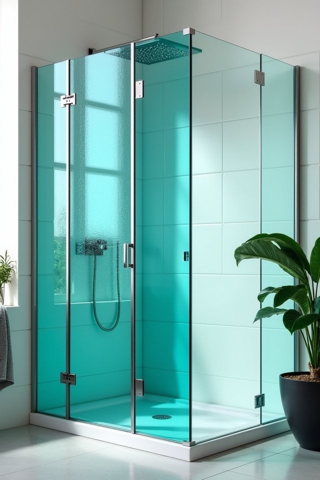 vibrant colorful shower enclosures