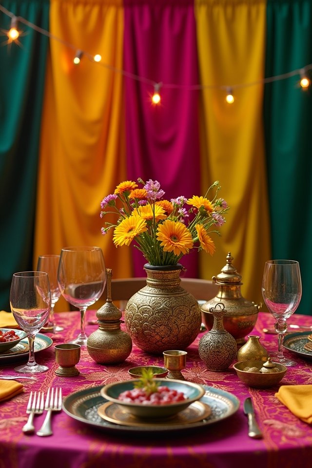 vibrant colorful table settings