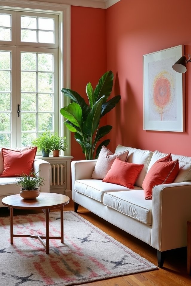 vibrant coral energizes spaces