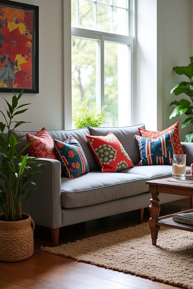 vibrant eclectic grey lounge