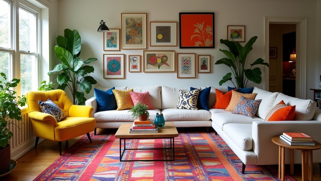 vibrant eclectic living room