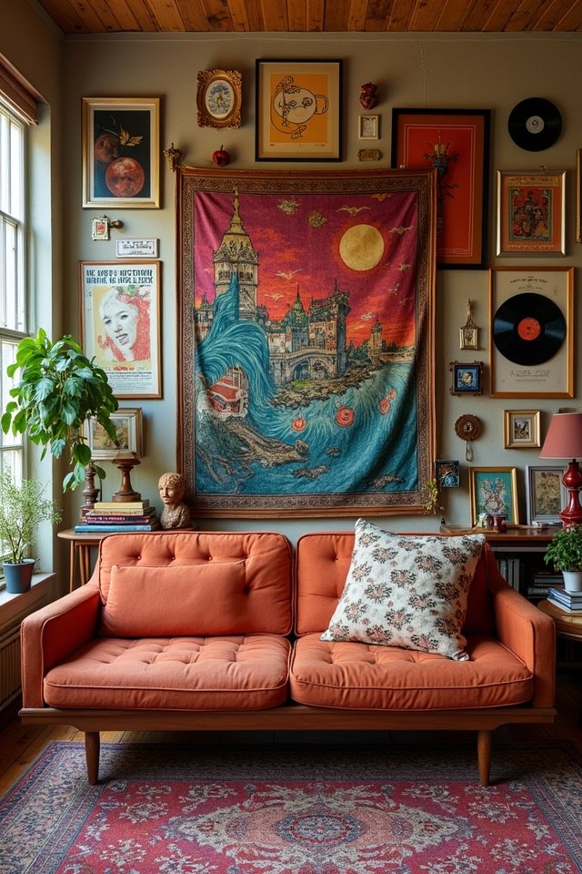 vibrant eclectic wall decor