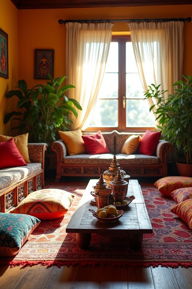 vibrant floor cushion creativity