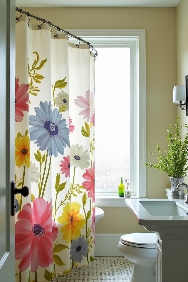 vibrant floral bathroom designs