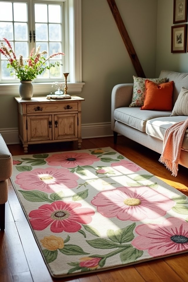 vibrant floral rug decor