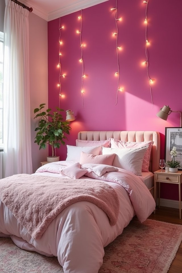 vibrant fuchsia accent wall