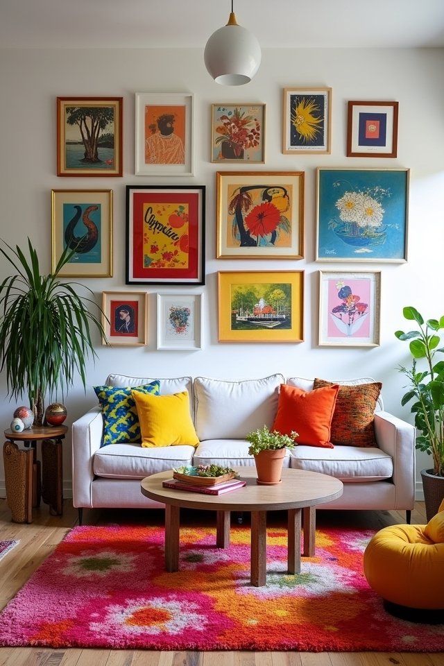 vibrant gallery wall creation