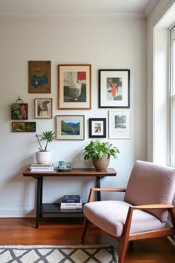 vibrant gallery wall display