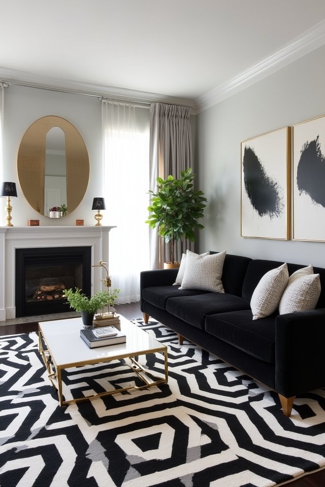 vibrant geometric living room