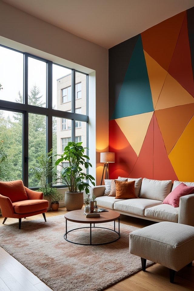 vibrant geometric wall designs