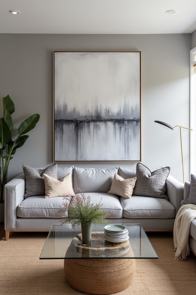 vibrant gray artwork accents