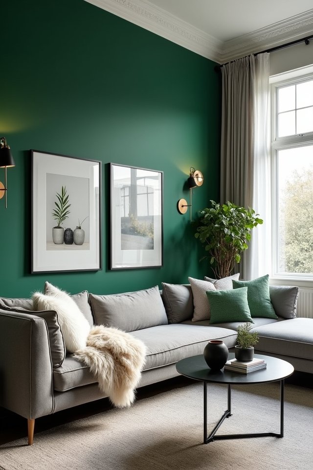 vibrant green accent wall