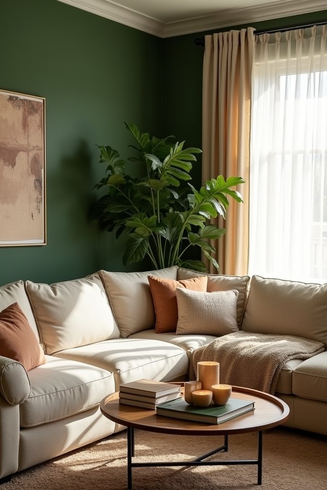 vibrant green accent wall