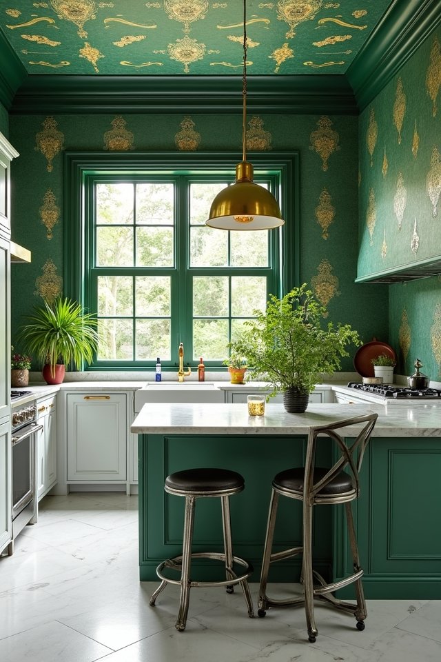 vibrant green and gold