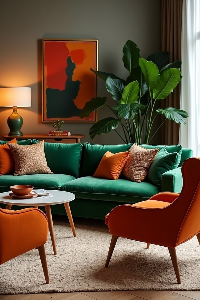 vibrant green and orange