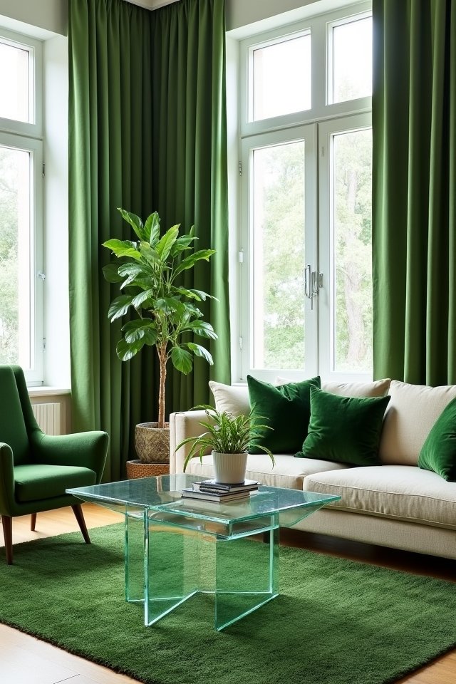 vibrant green decor accents