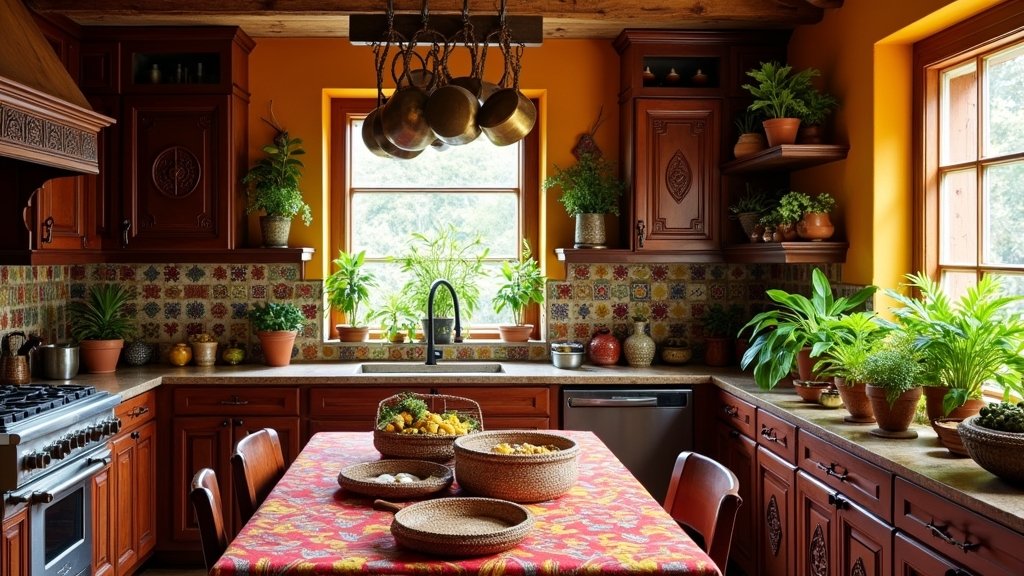 vibrant indian kitchen decor